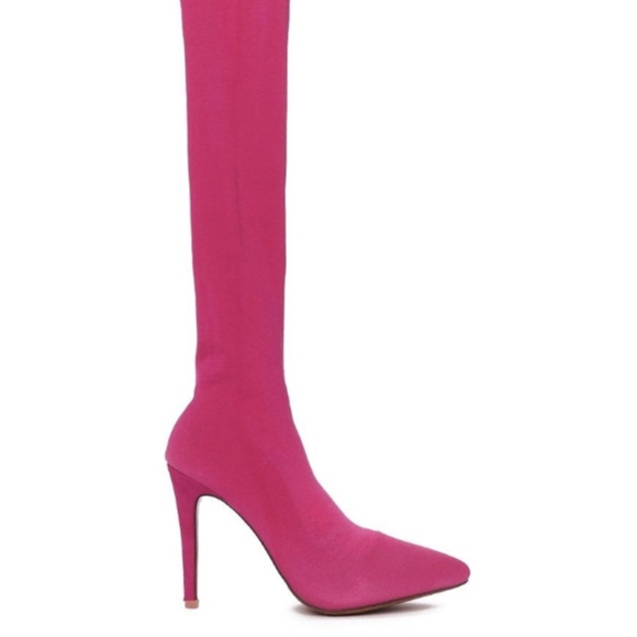 Pop Up Thigh-High Boot FUCHSIA - Picture 4 of 4